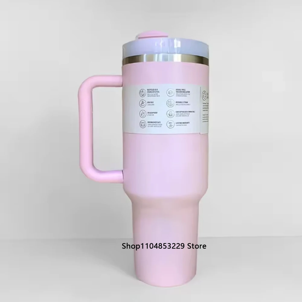 الأكثر مبيعا 40oz الوردي فراغ معزول سيارة القدح مزدوجة الجدار الصلب غطاء من القش مانعة للتسرب الباردة الأساسية 2025