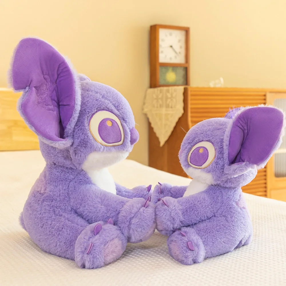 Muñeca de Stitch de gato de tierra púrpura, almohada, juguete de peluche para niña, muñeca de Disney, regalo de cumpleaños