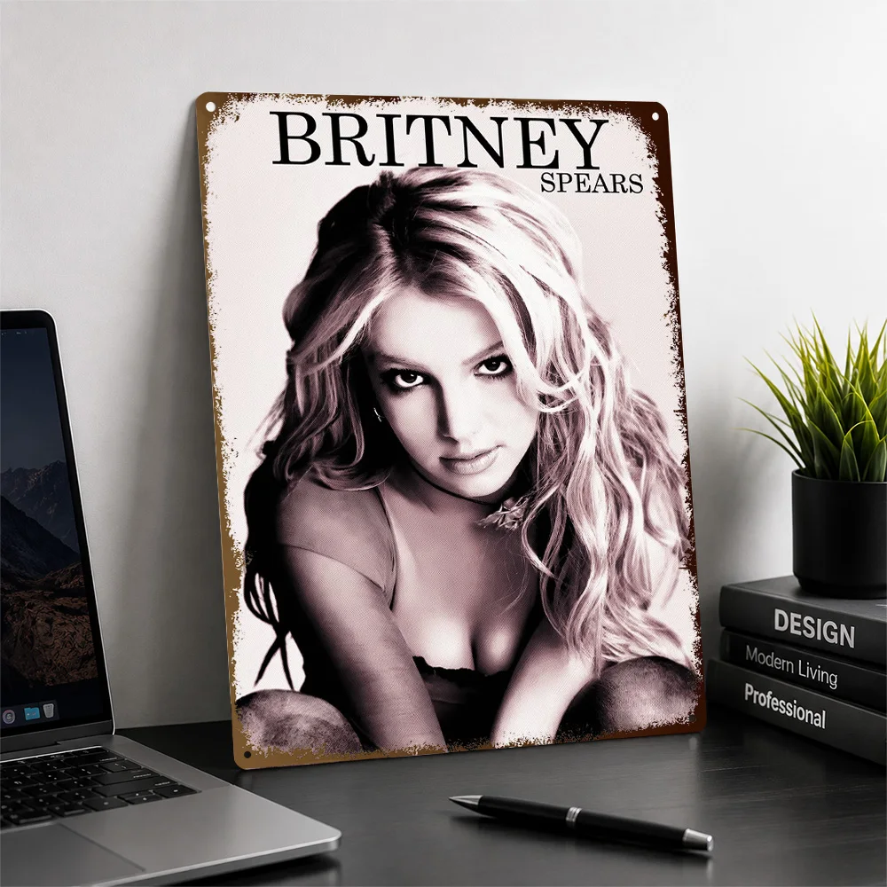 Britney Spears Music Textured Poster Customized Metal Tin Sign Chart Topper Style Wall Art For Creative Studio As Holiday Gift