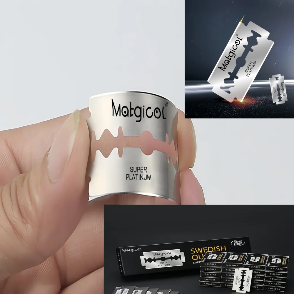 10/20/30/50/100 قطعة شفرة مزدوجة الحافة من الفولاذ المقاوم للصدأ شفرات حلاقة آمنة حادة للغاية لشفرة الحلاقة اليدوية