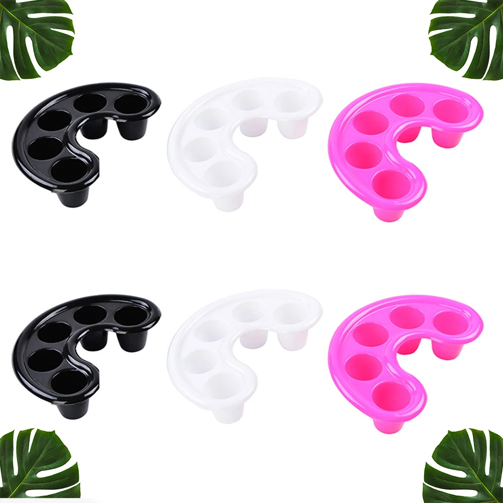 

6pcs Nail Art Soaker Bowls 5 hole Manicure Dead Skin Removing Suitable for Treatment False Nails Cuticle Nutrition Home Salon