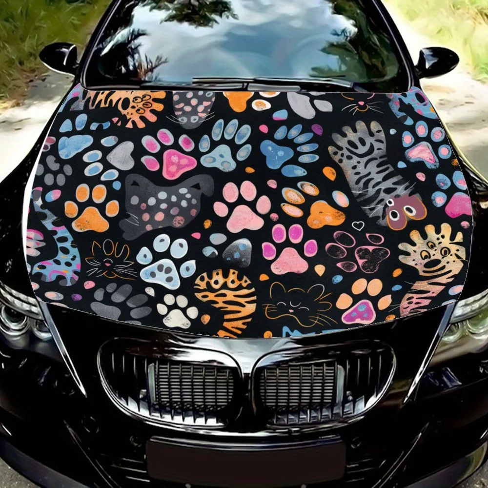 

cute animal cat paw pattern car vinyl wraps, car hood vinyl personalized sticker