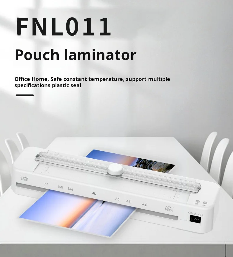 White A3 Laminator  Household Laminating Machine Cutting Machine Two-in-one Multi-function Hot and Cold Photo Laminator