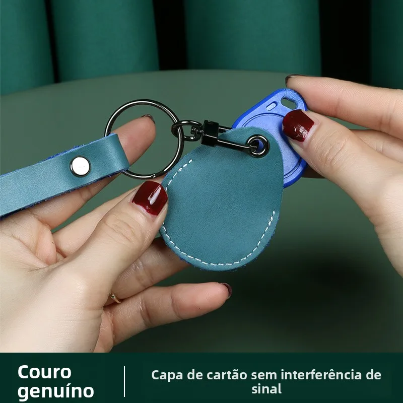 porta-cartao-de-controle-de-aco-em-couro-legitimo-com-chaveiro-formato-retangular-em-forma-de-gota-estilo-coreano-para-j