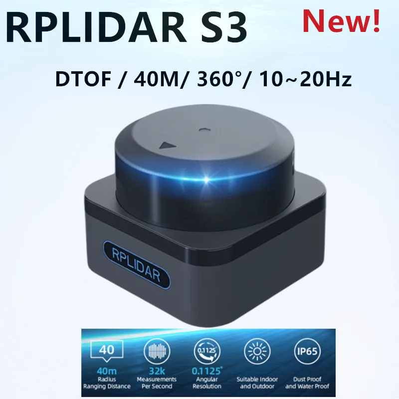 

SLAMTEC DTOF lidar RPLiDAR S3 360° 40m Scanning Radius LIDAR Sensor Scanner for outdoor obstacle avoidance and navigation of AGV