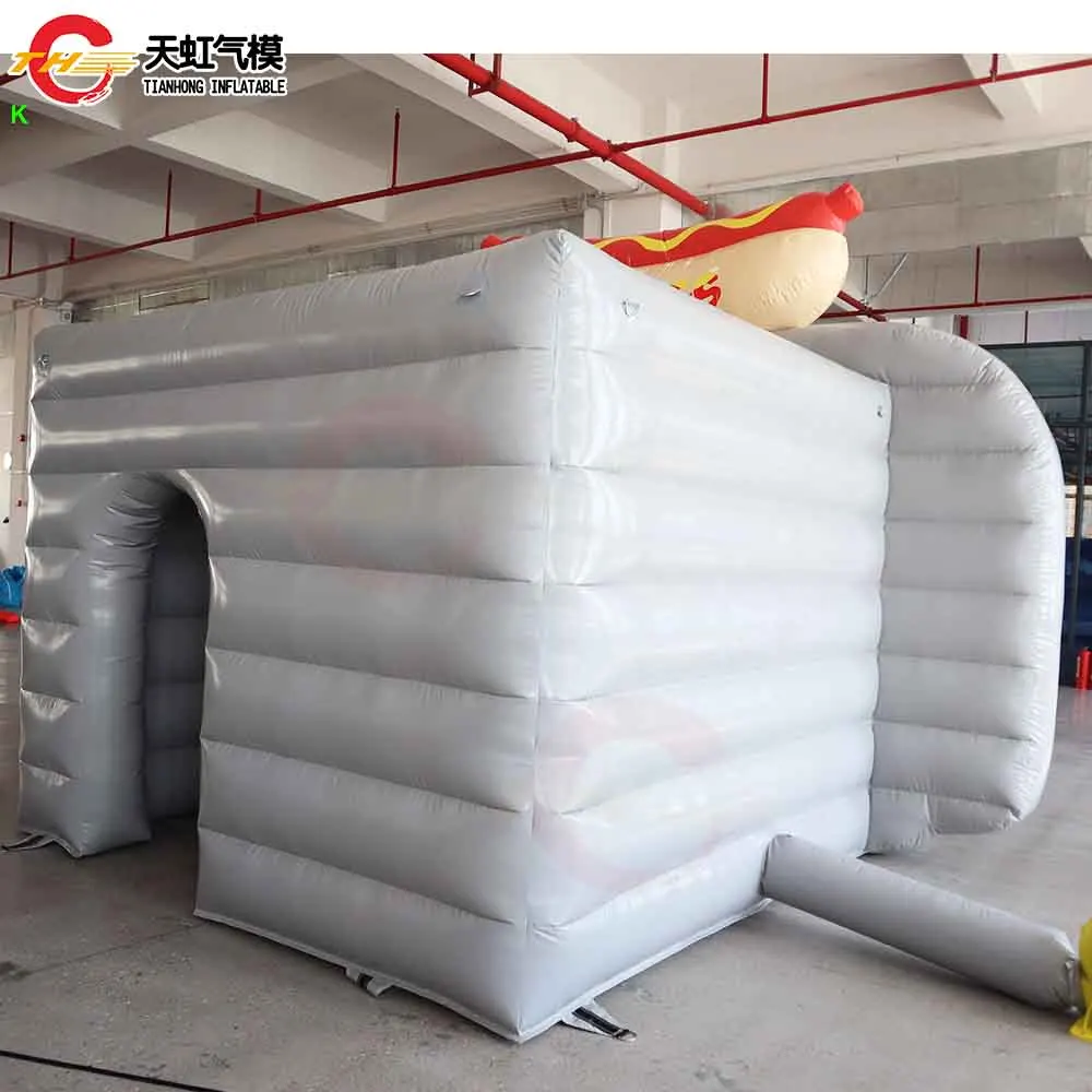 주문을 받아서 만들어진 팽창식 양보 대 부스 광고 핫도그 아이스크림 트럭 송풍기를 가진 팽창식 간이 건축물 사건 막대기 천막