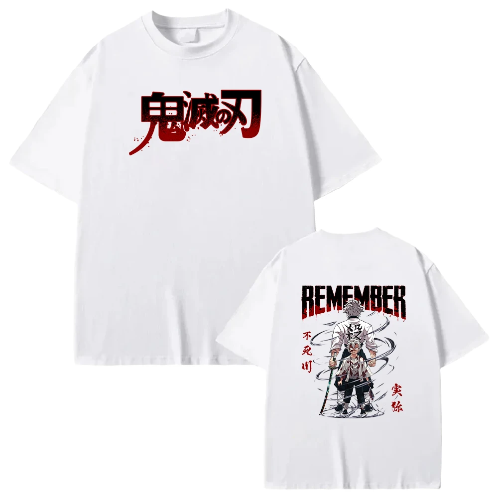 Demon Slayer Shinazugawa Sanemi Printed T-shirt Men Women High Quality Short Sleeve Clothing Unisex Creativity Streetwear