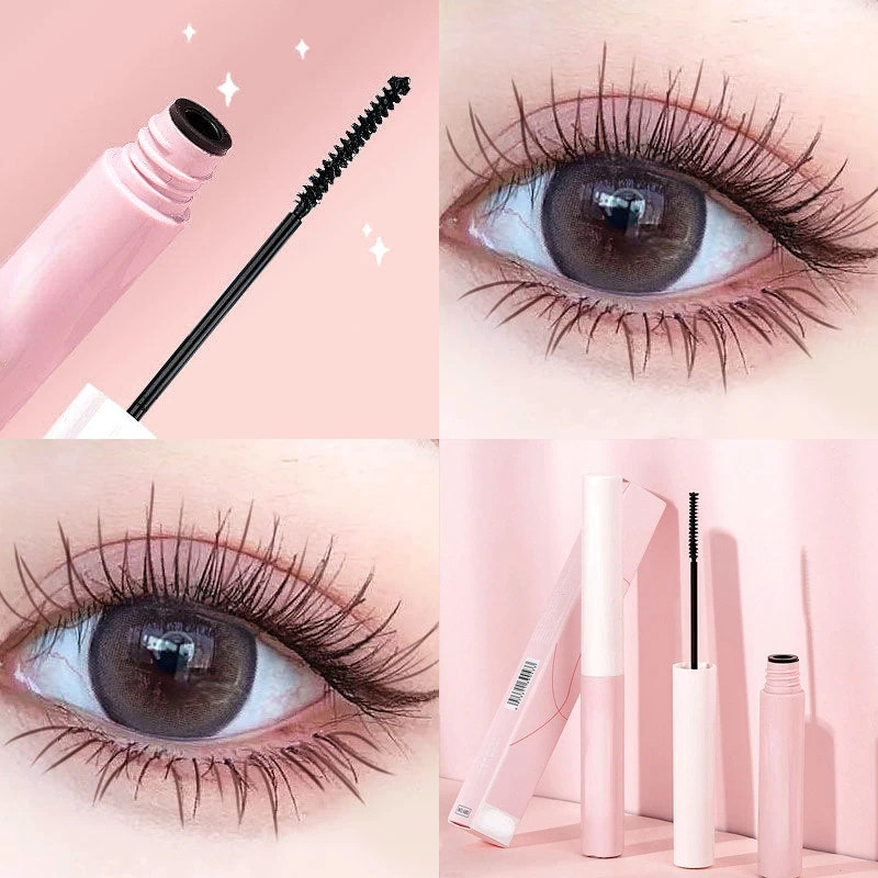 Wasserdichte nicht verschmierte braune natürliche Wimpern Mascara ultra feine Mascara Curl Verlängerung Mascara feine Pinsel Make-up