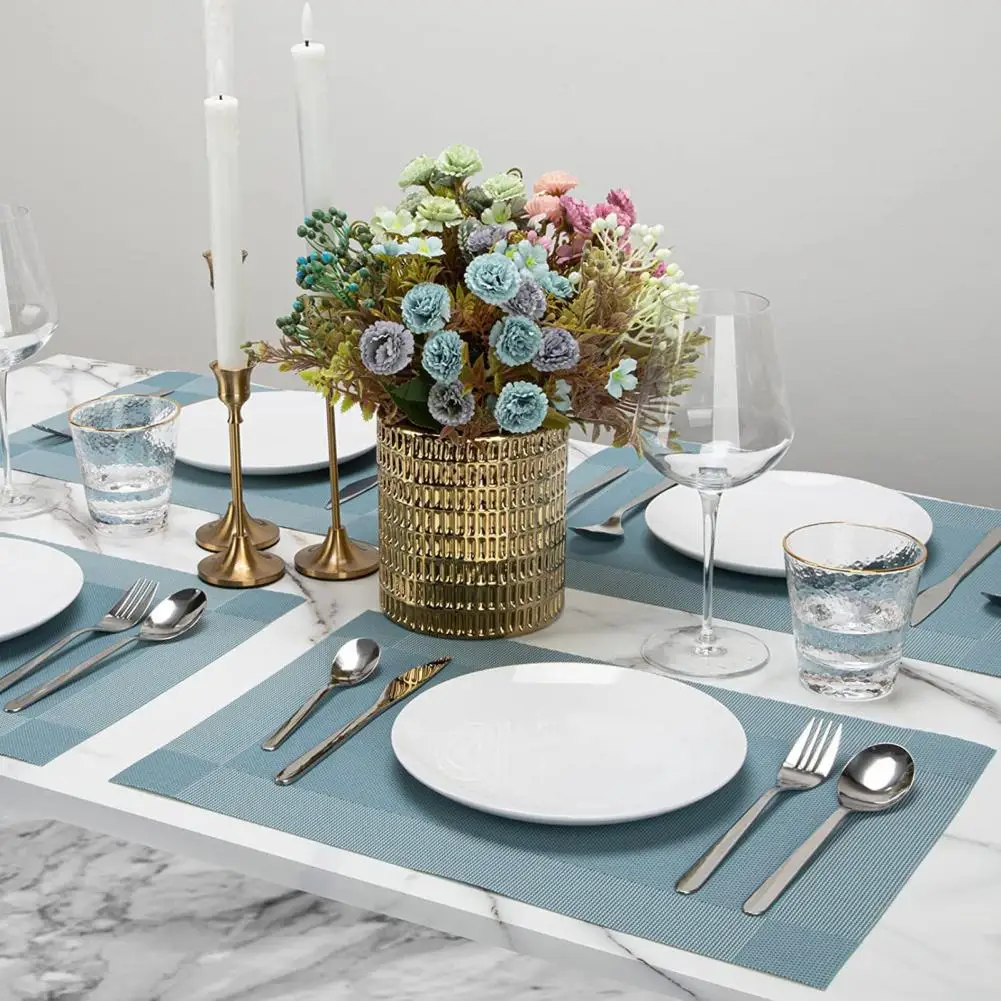 Reusable Placemat Heat-resistant Table Mats Wear-Resistant Stain-Proof Dinner Plate Mats for Home Kitchen Dining Table Protectio