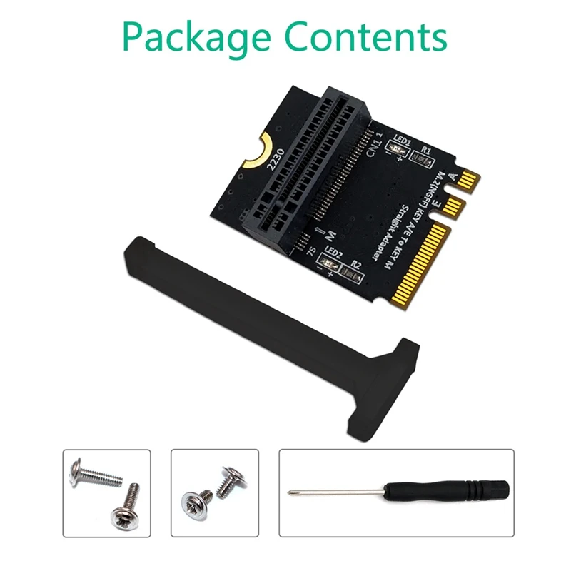 M.2 NVME Adapter SSD PCIE M2 NGFF Key M To M.2 Key A/E Adapter Vertical Installation For 2230 M2 NVME SSD Riser Card