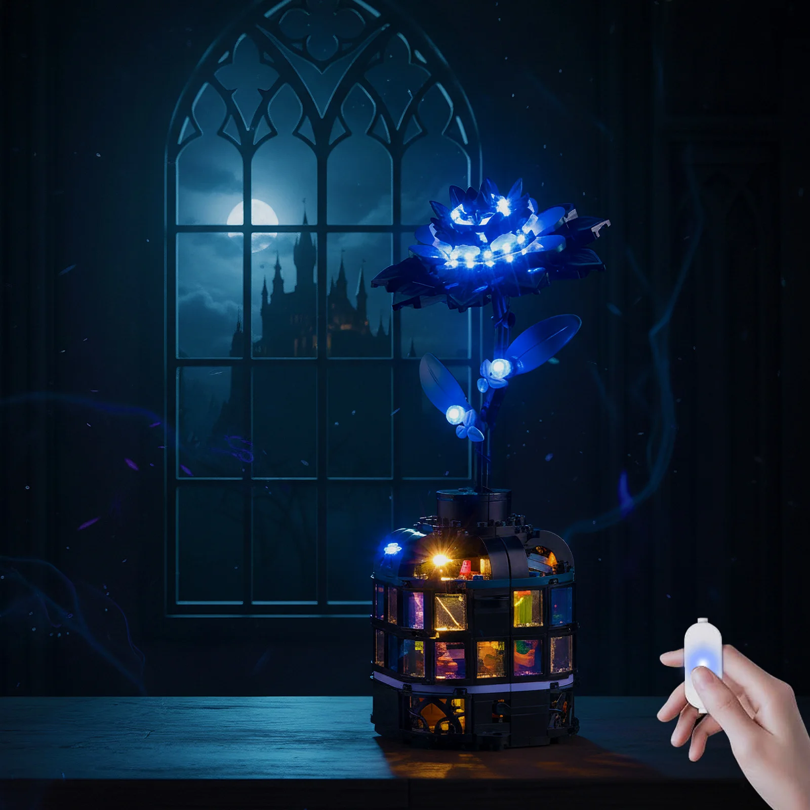 Juego de luces LED adecuado para bloques de construcción LEGO Black Dahlia Flower Wednesday 76784