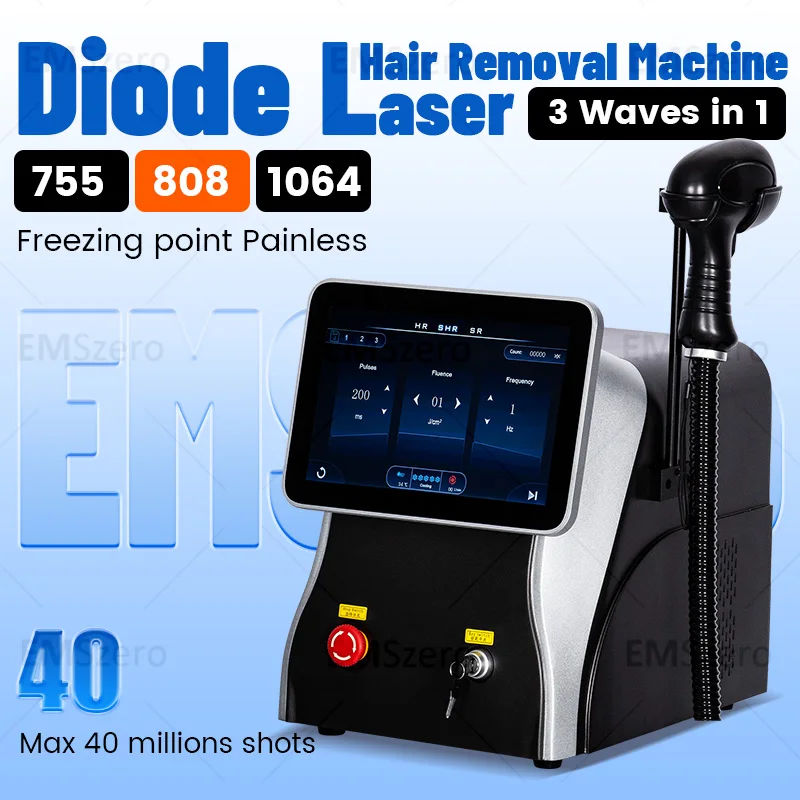 3500W Alexandrite 3 Waves Permanent Professional Diode Ice Titanium Laser Body Hair Removal Machine  808 755 1064nm for Salon