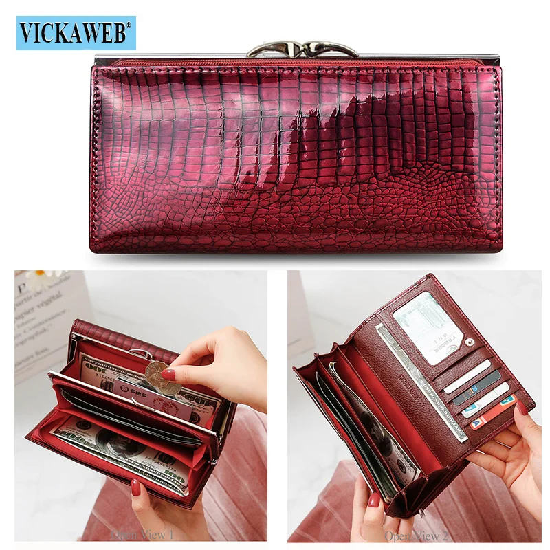 Free Gift Leather Women Wallet Patchwork Multifunction Thick Clutch Big Hasp Ladies Purses Female Card Holder Zipper Phone Bag