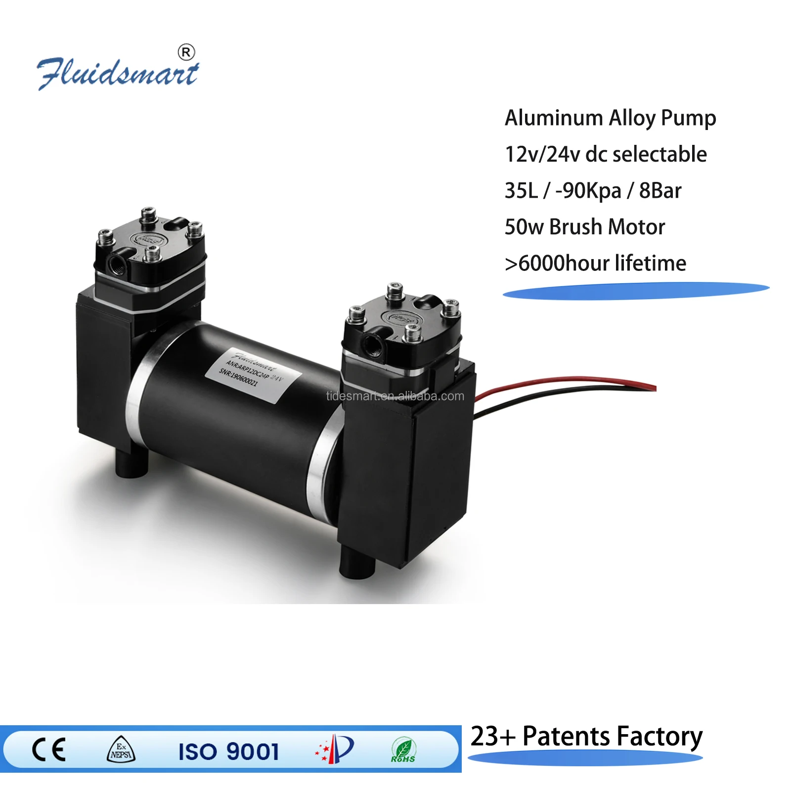 24v Dc Piston Vacuum Pump Steady Flow 10bar Micro air Pump for Bubble Level Gauge view 2