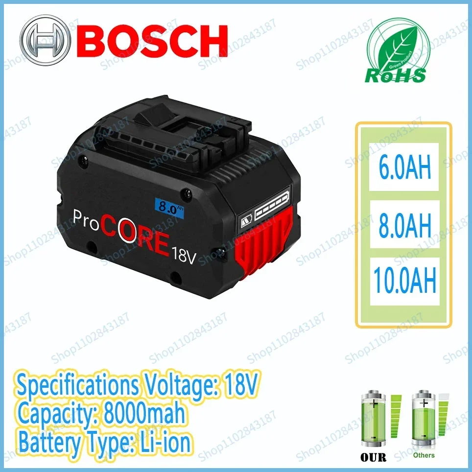 

Bosch 18V 10.0AH Professional System Cordless Tool BAT609 BAT618 GBA18V80 21700 Battery 18V 10000mAh ProCORE Replacement Battery