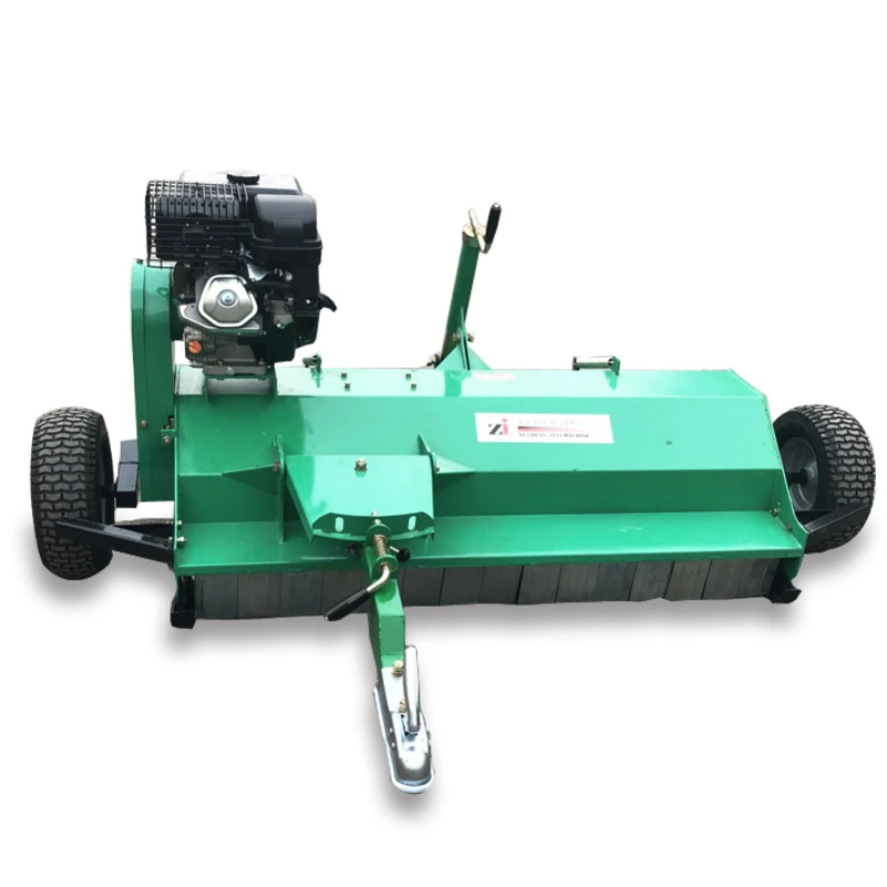 truck towed flail mower with gasoline engine