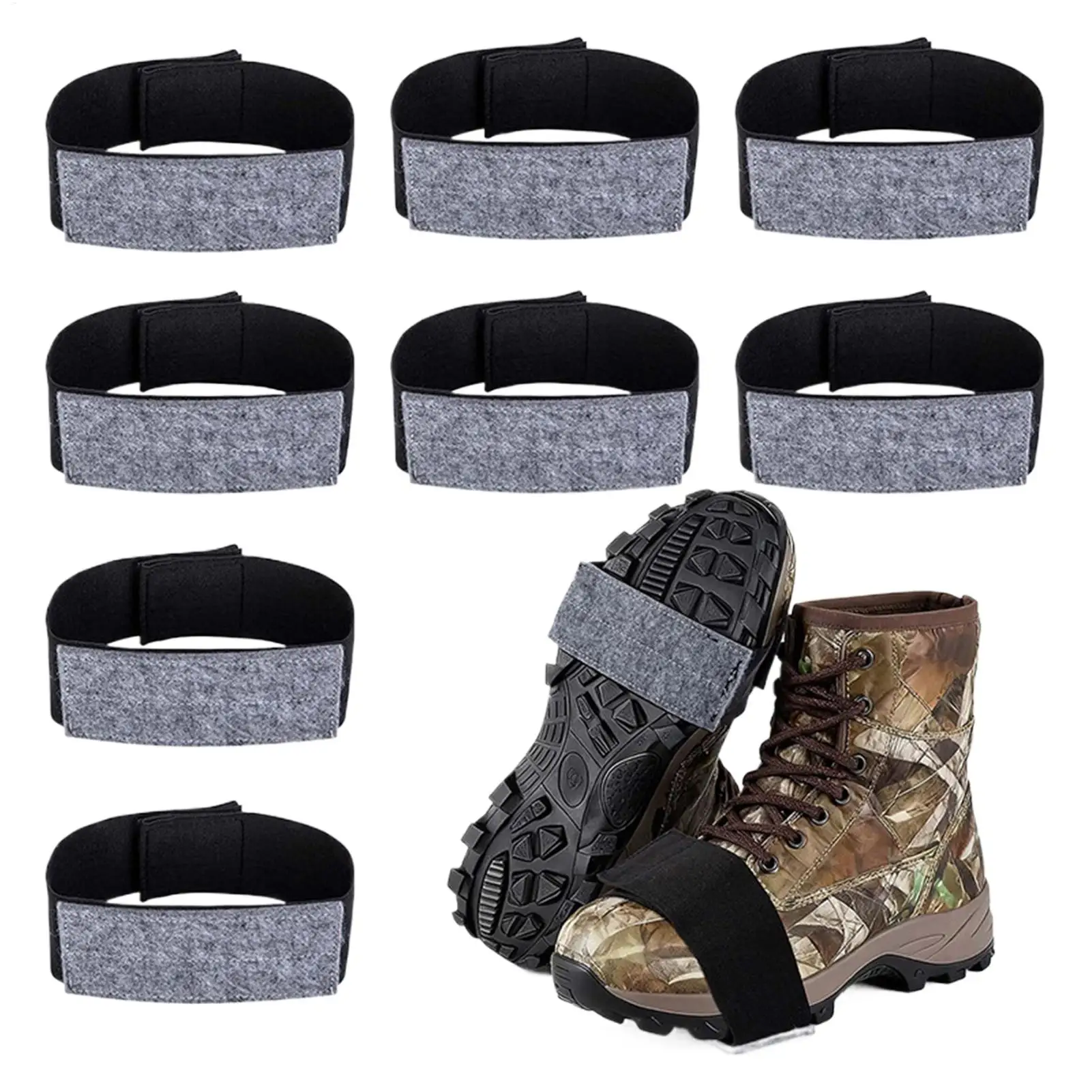 Hunting Boot Pads 8pcs Thick Felt Reusable Deer Hunting Shoe Scent Attractant Pads For Adults Men Women Outdoor Hunting Trail