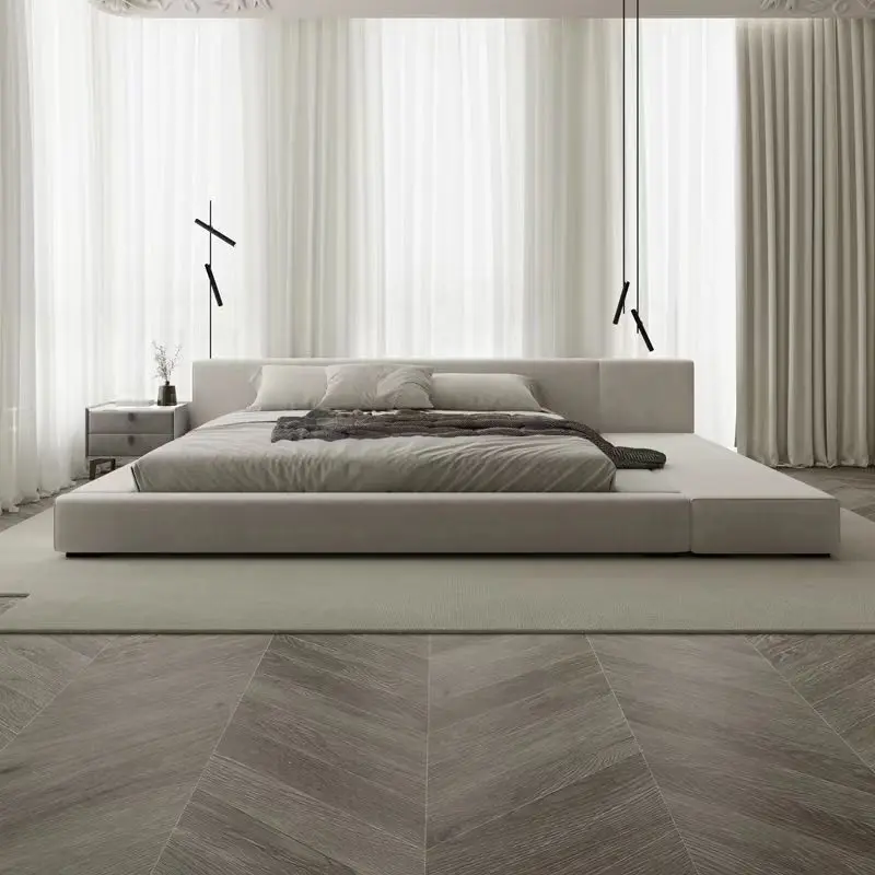 

150x200cm 180x200cm 200x220cm Italian modern simple tatami fabric Double bed frame 2 people Bedroom Furniture queen beds frames