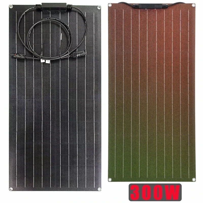 

300W(#45W) Solar Panel with 100A Controller Set 18V ETFE Solars Plate for Home Outdoor RV Car Charging Emergency Energy Storage