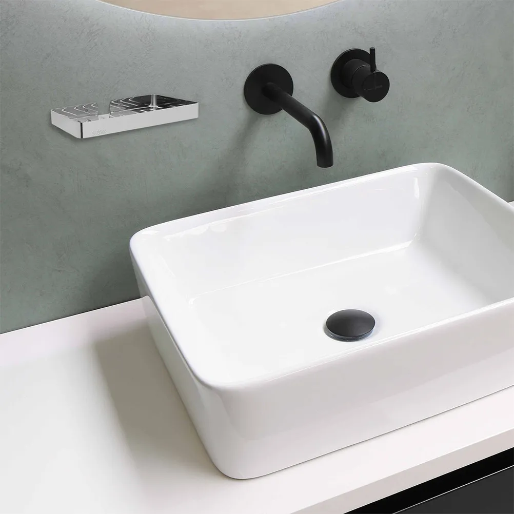 

1Set Stainless Steel Soap Holder Wall-Mounted No-Drill Installation Self-Draining Anti-Slip Soap Tray for Bathroom Shower