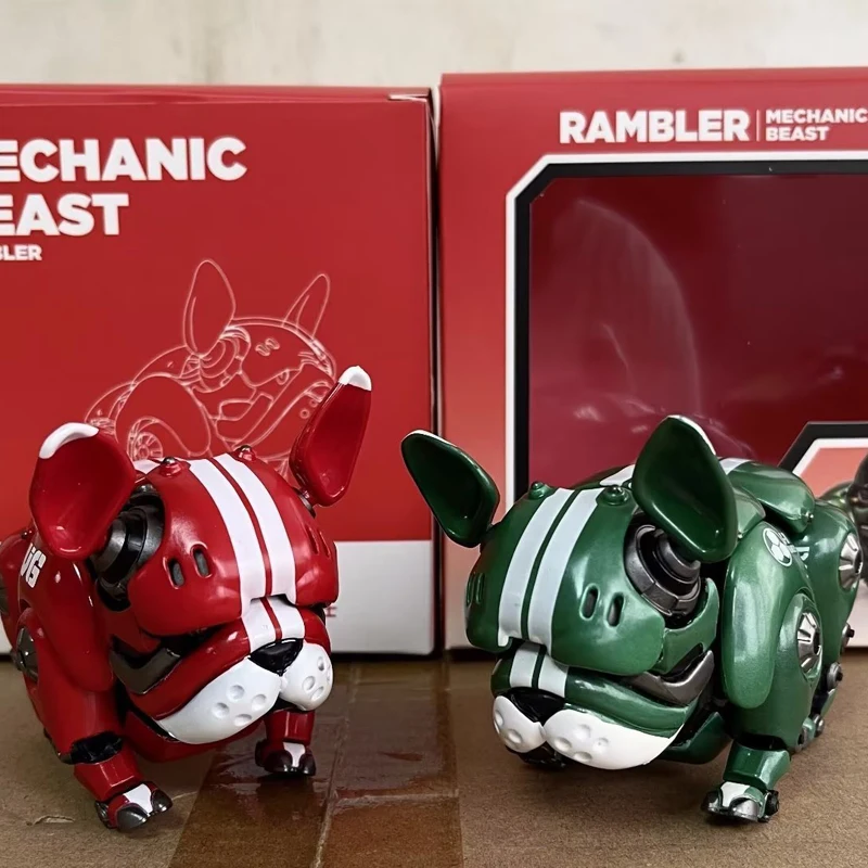 Transformation Robot Dog Action Figures Brinquedos para crianças e adultos, buldogue mecânico vermelho e verde, brinquedos modelo de coleção, presentes de aniversário