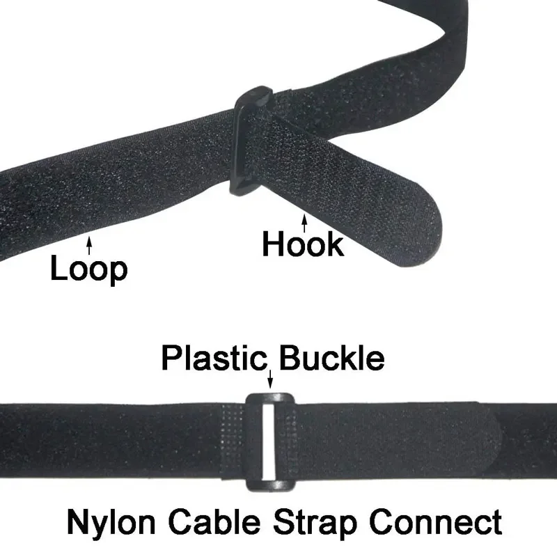 5/10PCS Hook and Loop Securing Straps Reusable Fastening Cable Strap Nylon Adjustable Cable Ties Organizer for Cord Management