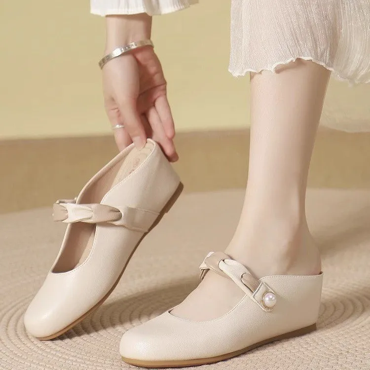 

Модные лаконичные туфли Мэри Джейн, женские летние туфли 2026, новые удобные полутапочки без шнуровки, сандалии, увеличивающие рост внутри