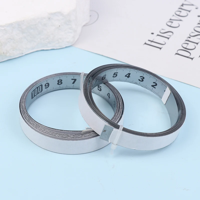 1/2M Precision Steel Rule Self-adhesive Tape Measure Steel Tape Ruler Metric Scale For T-track Router Table Saw Measuring Tools
