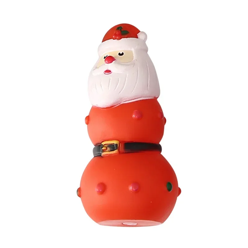 New Pet Products Christmas Tree Santa Bowling Christmas Pet Toy Vinyl Squeak Dog Teething Toy Dog Interactive Games