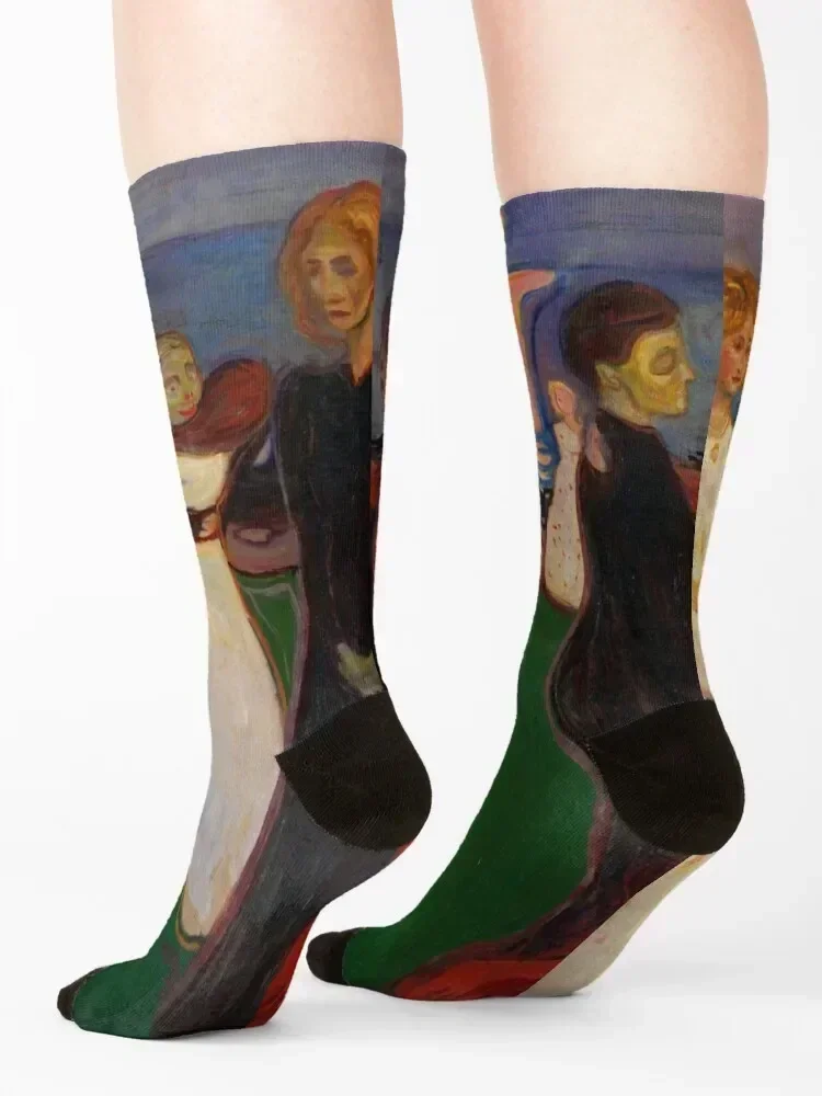 Edvard Munch - The Dance of Life, 1899–1900 Socks with print valentine gift ideas colored Socks Ladies Men's