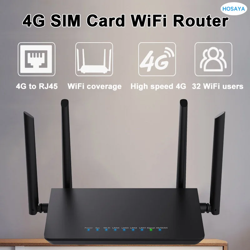 LTE CPE 4G router 300m CAT4 32 wifi benutzer RJ45 WAN LAN wireless modem 4G SIM karte wifi router