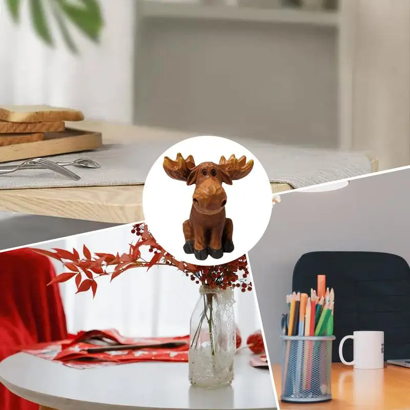 Suporte de óculos de veado, suporte de óculos de alce, decoração rústica de cabine, multiuso, suporte de telefone para casa, desktop