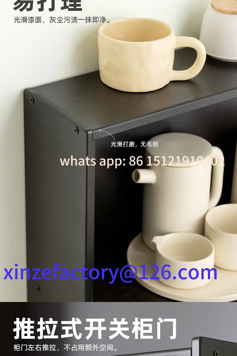 Rack de armazenamento de copo de bambu personalizável, organizador de copo de água à prova de poeira, conjunto de chá, caneca de café, suporte de armazenamento de porta de vidro, armazenamento de copo