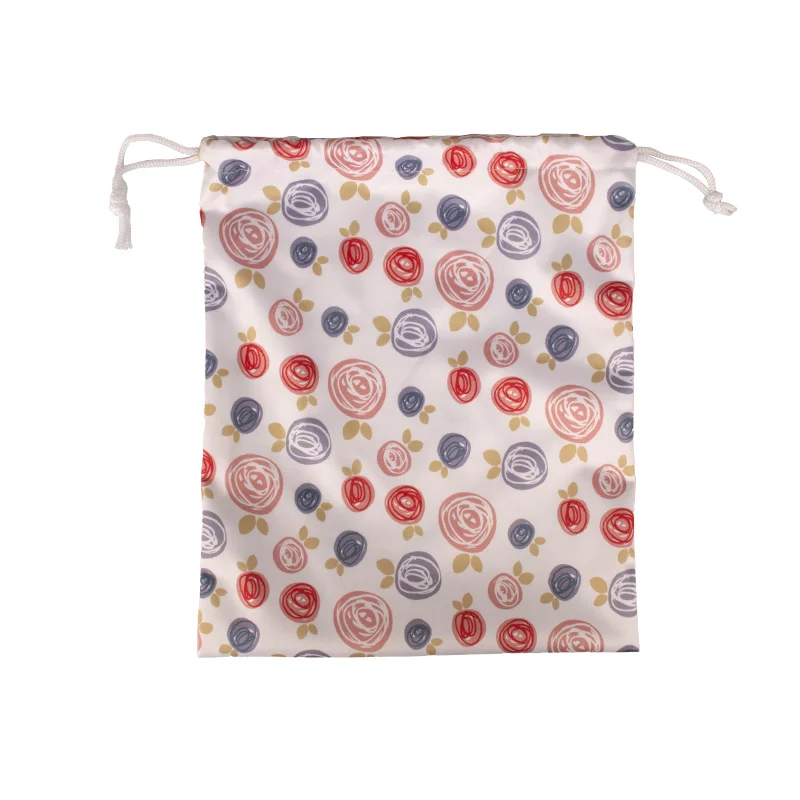 Reusable diaper bag with string closure, small diaper liner for baby cloth diapers, printed, size 25x30cm, 1 piece