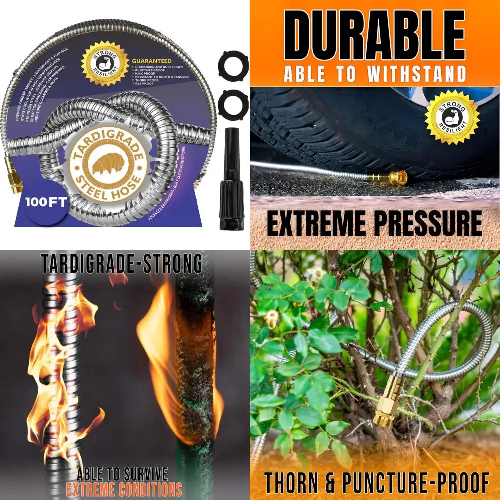 

Сверхмощный садовый шланг из нержавеющей стали объемом 100 футов — прочный, гибкий, устойчивый к ударам, не спутывается водный шланг для использования на открытом воздухе