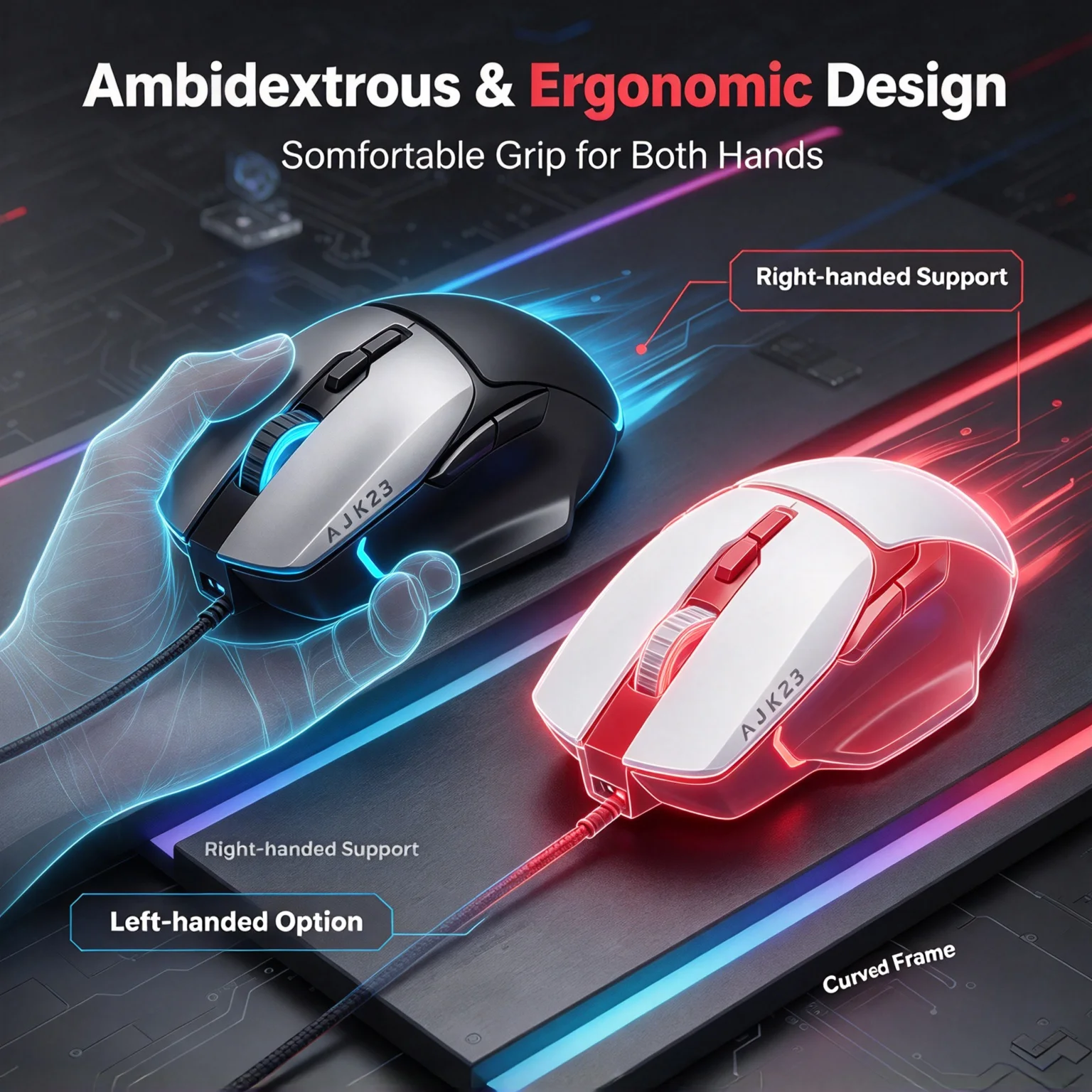 2.4G Bluetooth Tri-Mode Wireless Gaming Mouse Mechanical Touch Feel Ergonomic Design Gamer Optical Mouse For PC Computer Laptop