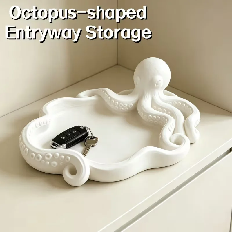 Octopus storage tray, home living room decoration, tray for storing keys and coins
