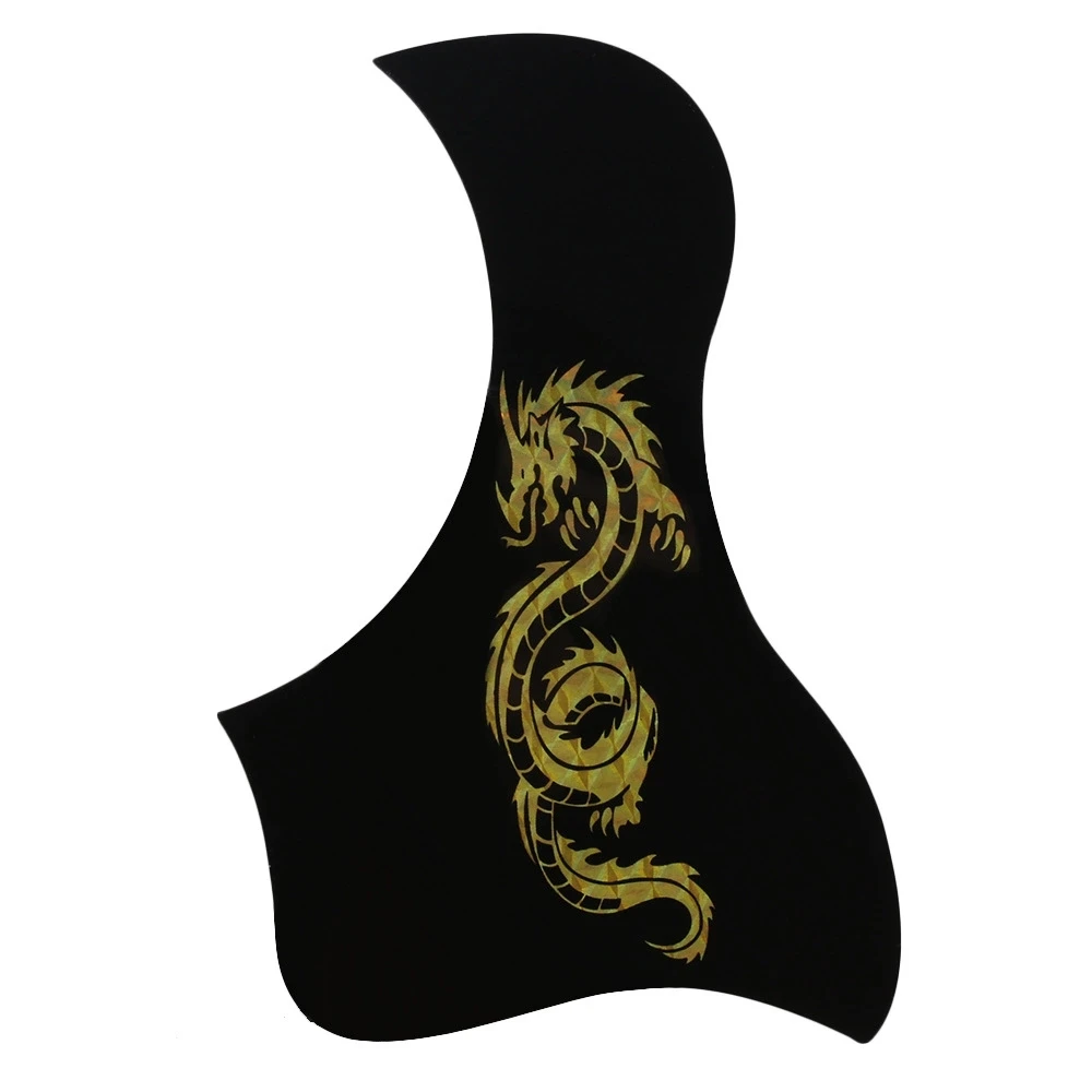 Black 180x100mm Duck Shape Pickguard Scratch Plate with Dragon Pattern