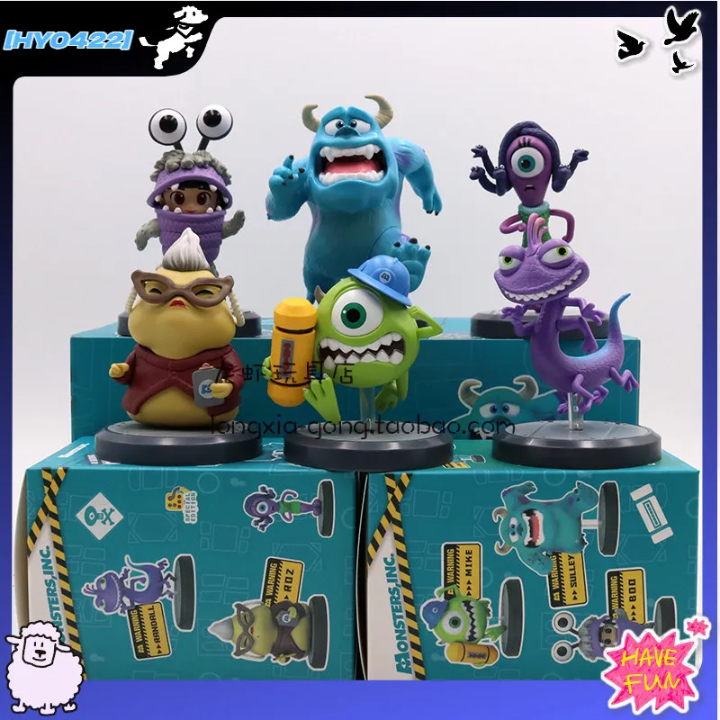 Monstruos S.A. Caja Sorpresa con Figuras de Acción Coleccionables, Mike Wazowski, Sulley, Adorno para Pastel, Juguetes Modelo, Set de Decoración