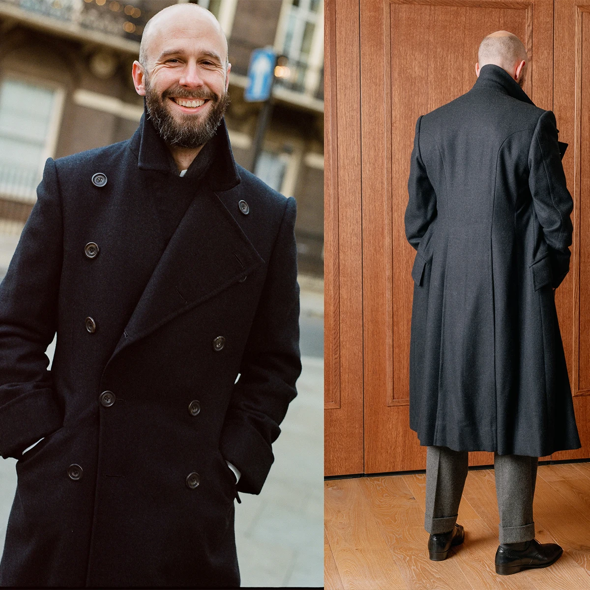 

Шерстяное пальто, мужская куртка, пальто, модное двубортное длинное пальто больших размеров, теплый деловой костюм на заказ