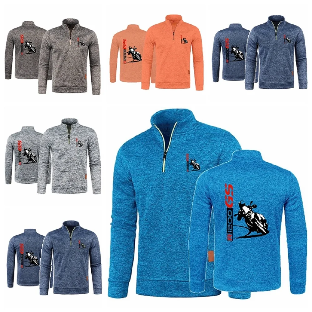 

R1200 GS Motorcycle Team Motorcycle Rider Racing Men Pullover Sweater Half Zipper Fleece Pullover for Male Hoody Sweatshirts