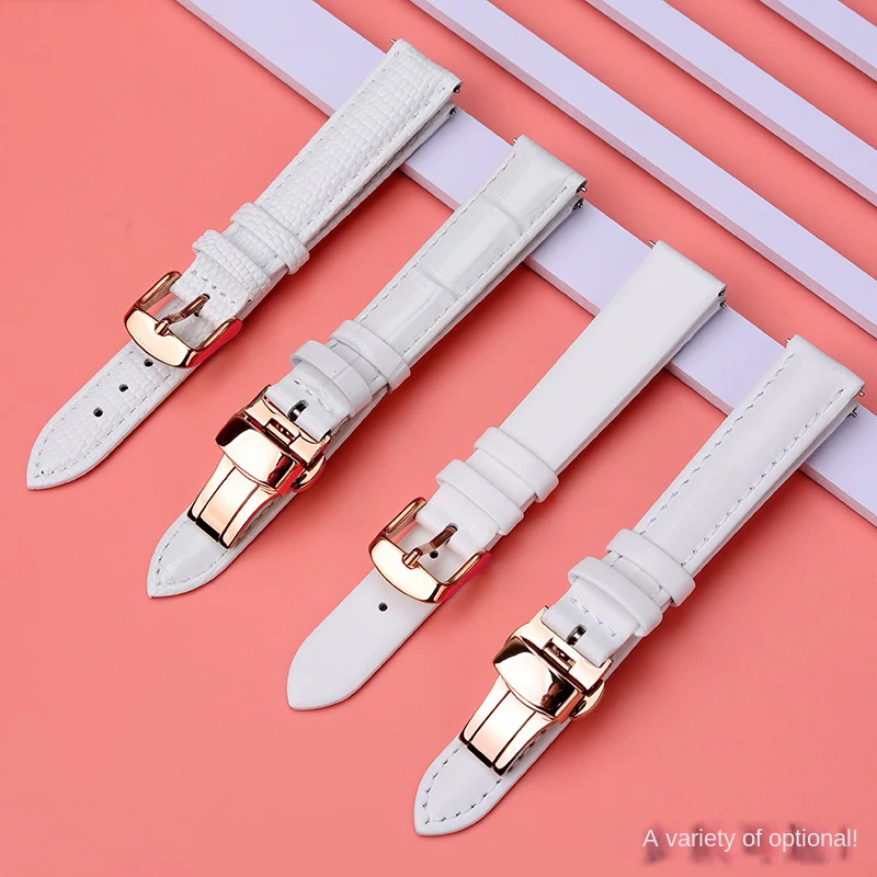 حزام ساعة أبيض للرجال والنساء ، حزام لكاسيو ، سواروفسكي ، تيسو ، روسيني ، سوار ساعة ذكية ، ، تحرير سريع ، سوار 14 ، 16 ، 18 ، 20