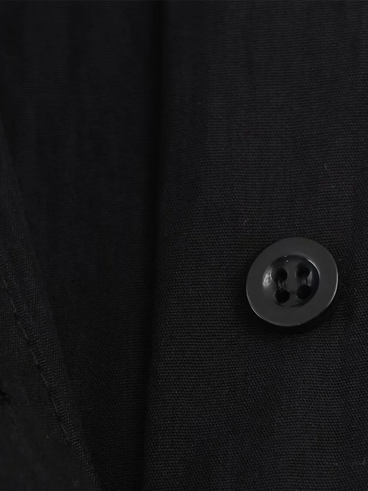 European style new women's fashion, versatile, simple and elegant solid color poplin shirt with ribbon embellishment