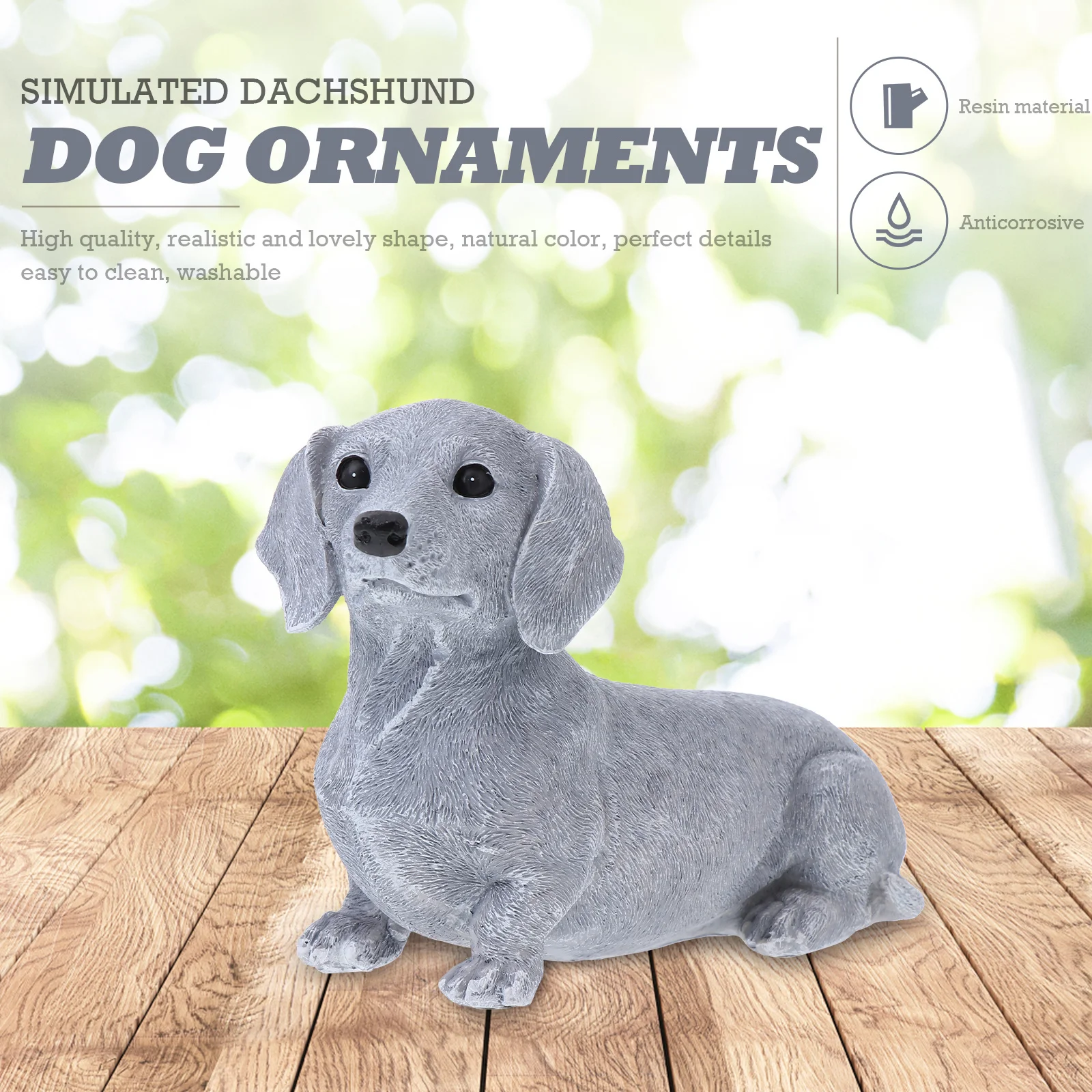 

Garden Dog Adornment Resin Animal Sculpture Compact Design Outdoor Scene Decor for Yard Balcony Lawn Use Resin Dog Shape Decor