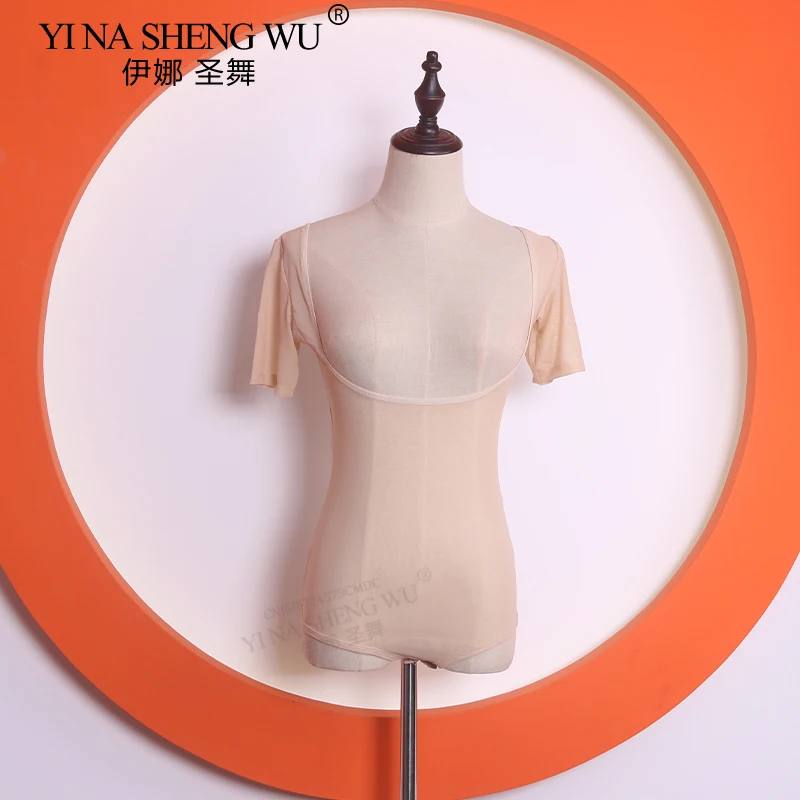 Tops de baile de gasa de agua, soporte para el pecho, manga corta, ropa de danza del vientre, ropa de danza del vientre, ropa de una pieza