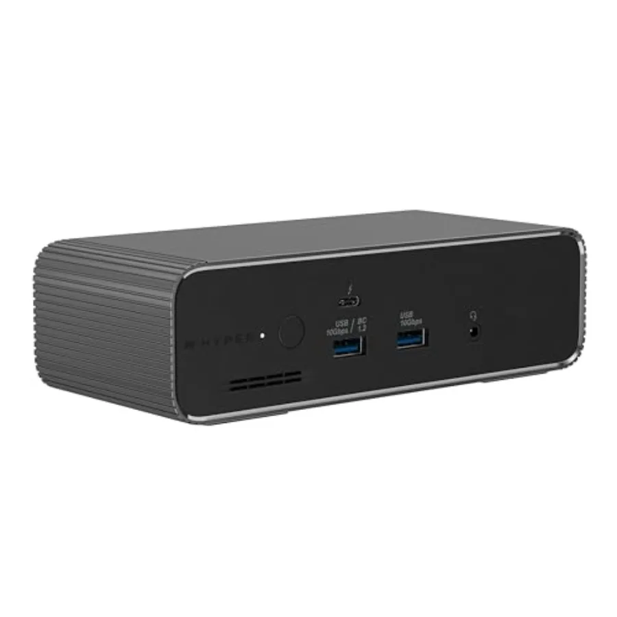 

Thunderbolt 5 docking station for desktop use, aluminum, black, 120Gbps speed with triple 4K display support, Thunderbolt Share