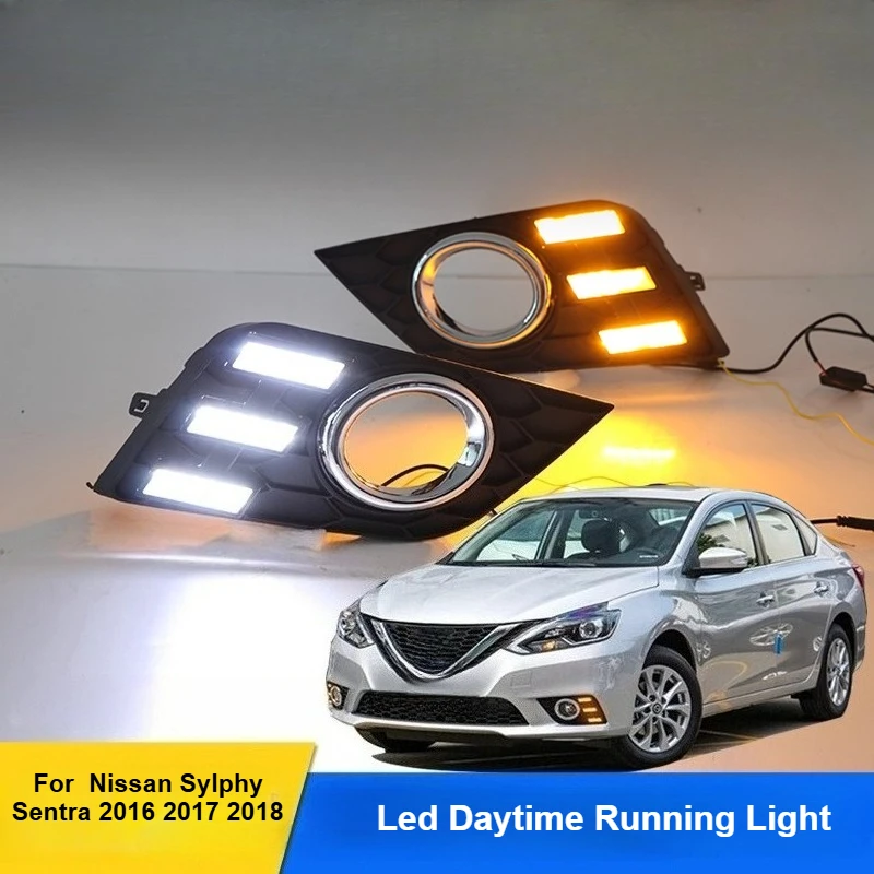 

Led Daytime Running Light Front Fog Lamp Flowing Turn Signal Light For Nissan Sylphy Sentra 2016 2017 2018 Decorative Light