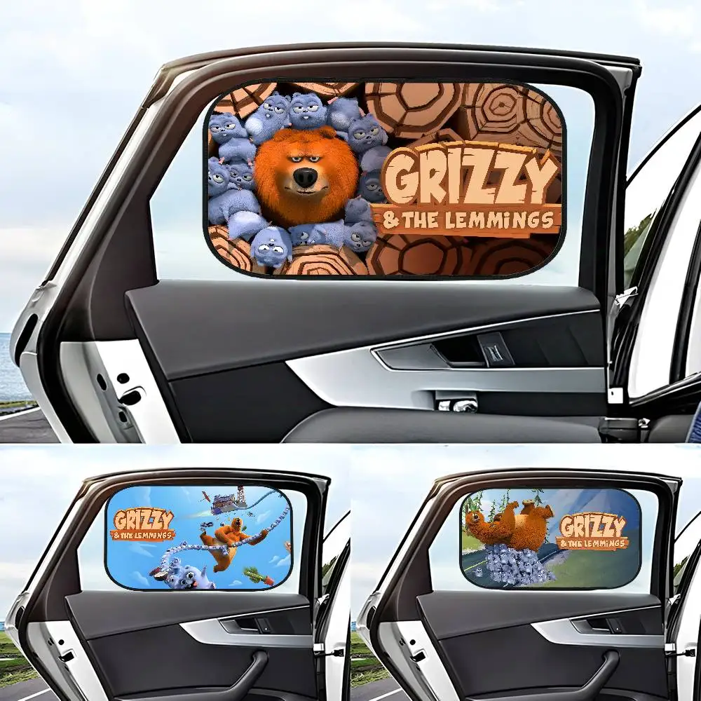 

Grizzy And The Lemmings Anime Sun Shade Cover For Car Side Window Electrostatic Curtains Sun Protection For Baby 99.9% Blocker