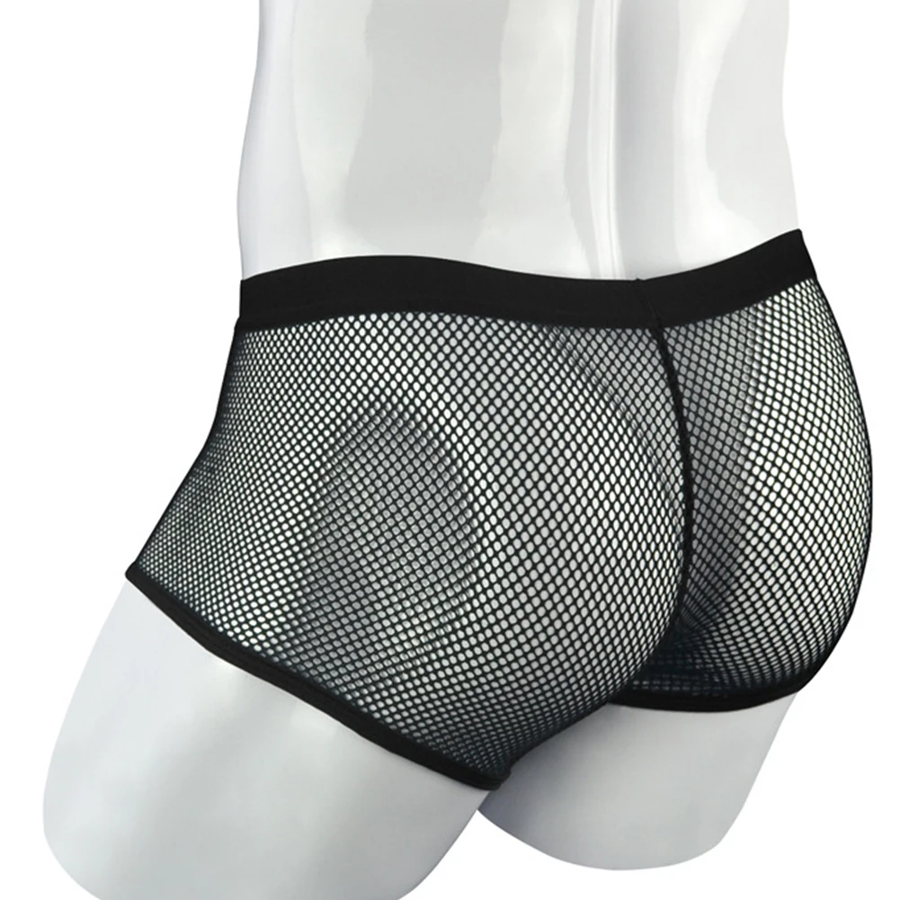 Sexy Men Mesh Patchwork Brief See Through Underwear Male Bulge Pouch Trunk See-Through Underpants Breathable Panties