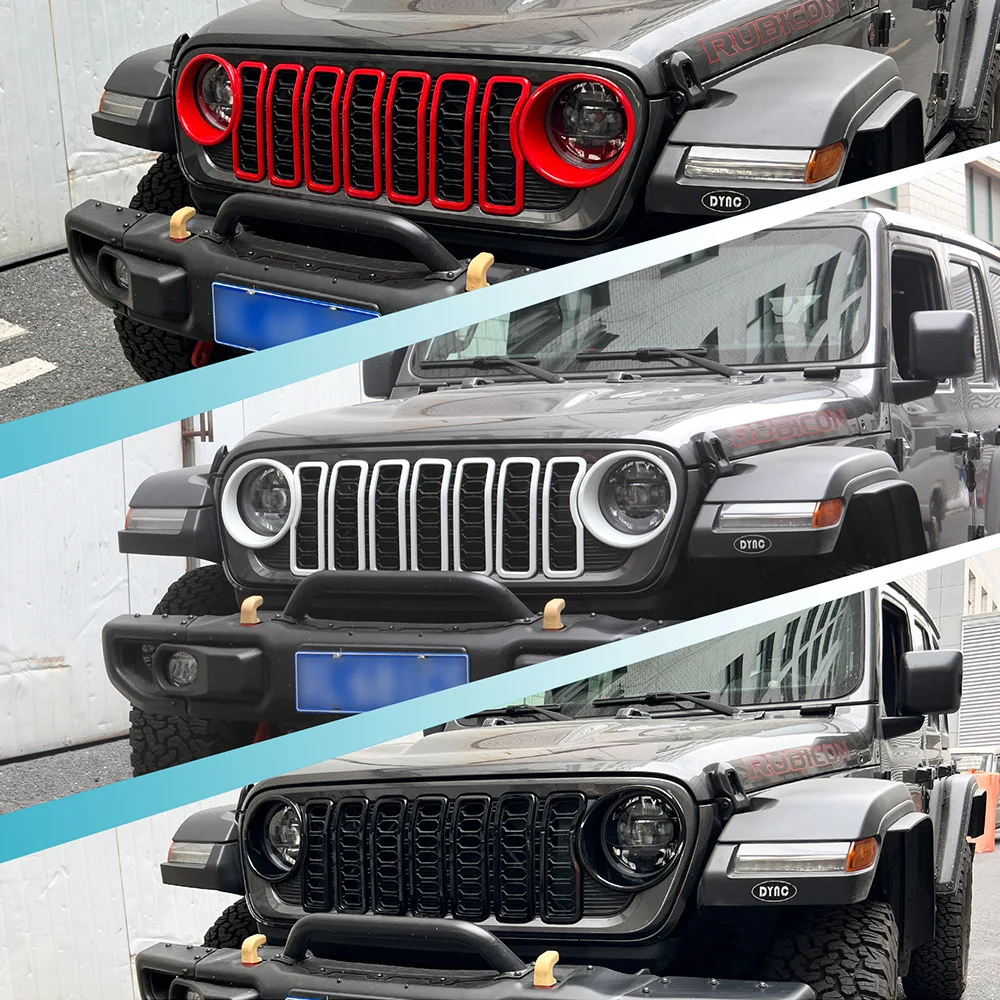 

Новая высококачественная решетка 2024, накладка на переднюю фару для Wrangler JL 2018 + Gladiator JT
